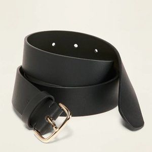 Faux-Leather Women Belt Black